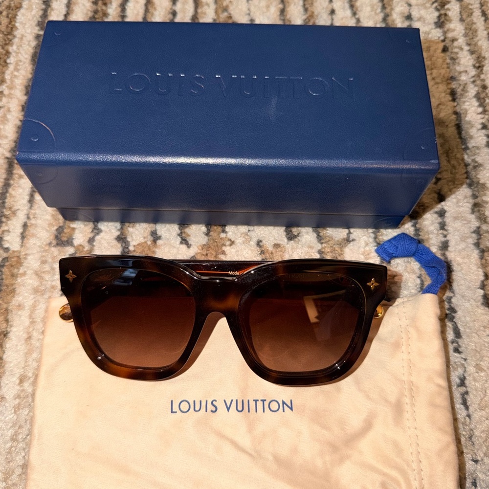 Louis Vuitton Brown Sunglasses with Gold Accents